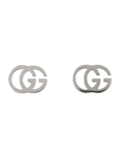 Pre-owned Gucci 18k Running G Stud Earrings In Multi