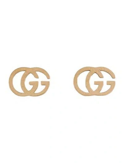 Pre-owned Gucci 18k Running G Stud Earrings In Multi