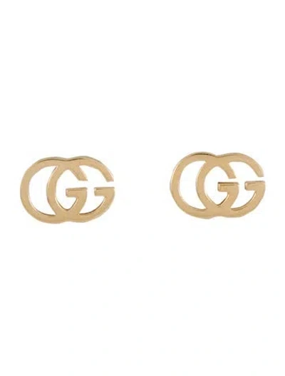 Pre-owned Gucci 18k Running G Stud Earrings In Multi