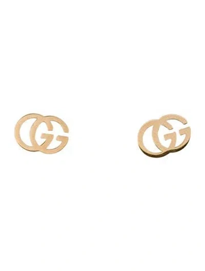 Pre-owned Gucci 18k Running G Stud Earrings In Multi