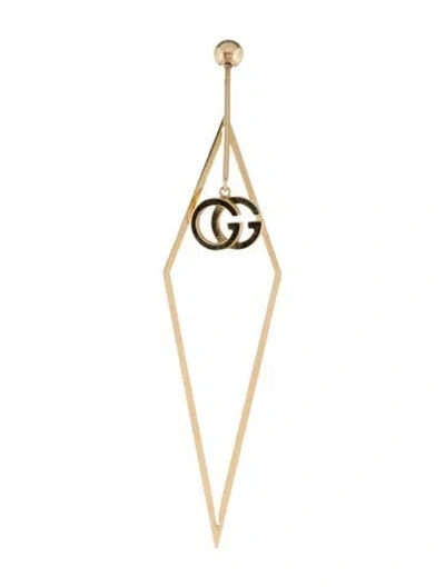 Pre-owned Gucci 18k Running Gg Single Drop Earring In Multi