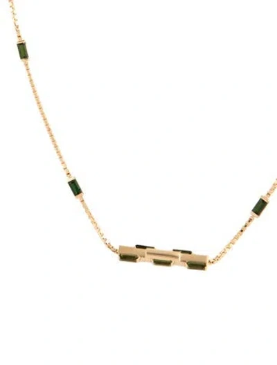 Pre-owned Gucci 18k Tourmaline Link To Love Necklace, 16.5" In Multi