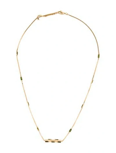 Pre-owned Gucci 18k Tourmaline Link To Love Necklace, 16.5" In Multicolor