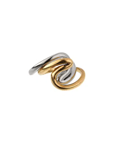 Pre-owned Gucci 18k Two-tone Swirl Cocktail Ring (authentic Pre-loved)