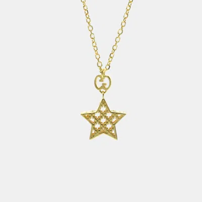 Pre-owned Gucci 18k Yellow Gold Diamantissima Star Pendant Necklace