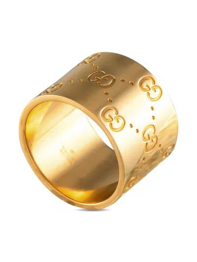 Pre-owned Gucci 18k Yellow Gold Icon Ring
