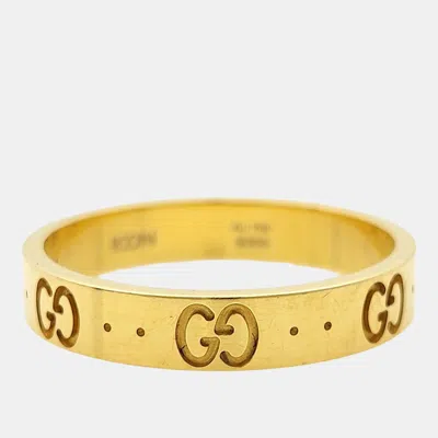 Pre-owned Gucci 18k Yellow Gold Icon Ring In Multicolor