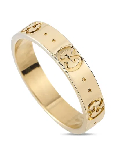 Pre-owned Gucci 18k Yellow Gold Interlocking-g Ring