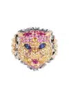 Gucci 18k Yellow Gold Le Marche Des Merveilles Multi-stone Ring In Gold
