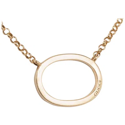 Pre-owned Gucci 18k Yellow Gold Oval Pendant Necklace