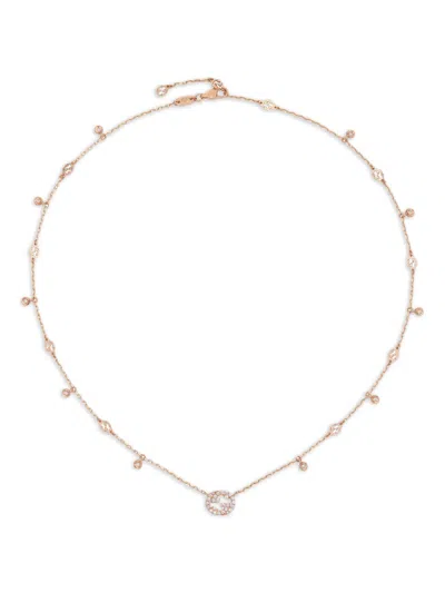 Gucci 18kt Gourmette Rotgoldhalskette Mit Diamanten In Pink/rose Gold Tone/gold Tone