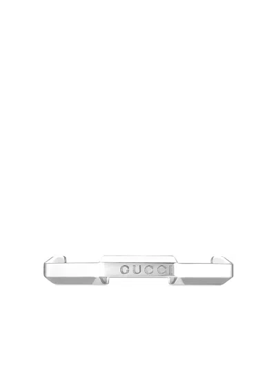 Gucci 18kt White Gold Link To Love Mirrored Ring In Silber