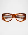 Gucci 1917s Acetate Rectangular Optical Frames In Avana