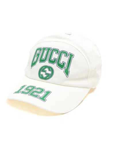 Pre-owned Gucci 1921 Baseball Cap, Size M In White