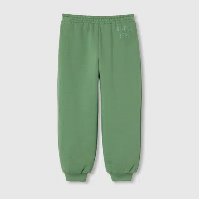 Gucci Kids' 1921 Cotton Jogging Trousers In Green
