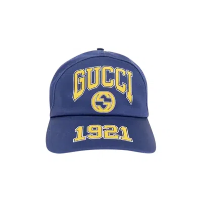 Pre-owned Gucci 1921 Logo Baseball Hat 'blue' | Men's Size L
