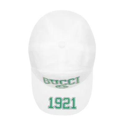 Pre-owned Gucci 1921 Logo Baseball Hat 'white/green' | Men's Size S