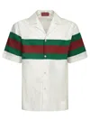 Gucci Gg Cotton Shirt With Web In White