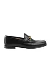 Gucci Men's Black Roos Horsebit Leather Moccasins In Black
