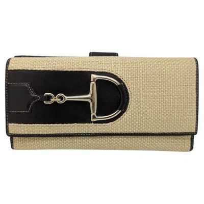 Pre-owned Gucci 1955 Horsebit Accent Continental Wallet In Sand