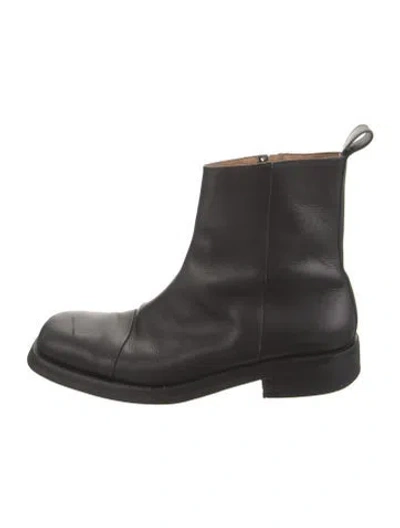 Pre-owned Gucci 1955 Horsebit Accent Leather Boots In Black