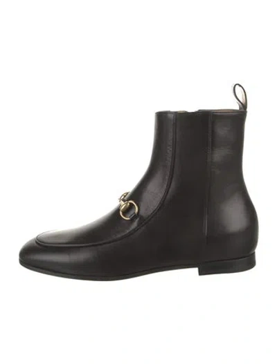 Pre-owned Gucci 1955 Horsebit Accent Leather Chelsea Boots W/ Tags In Black