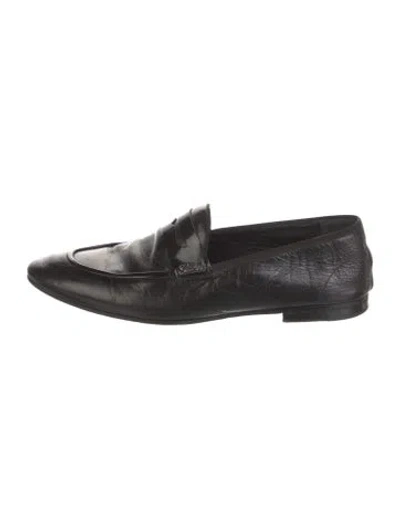 Pre-owned Gucci 1955 Horsebit Accent Leather Dress Loafers In Black