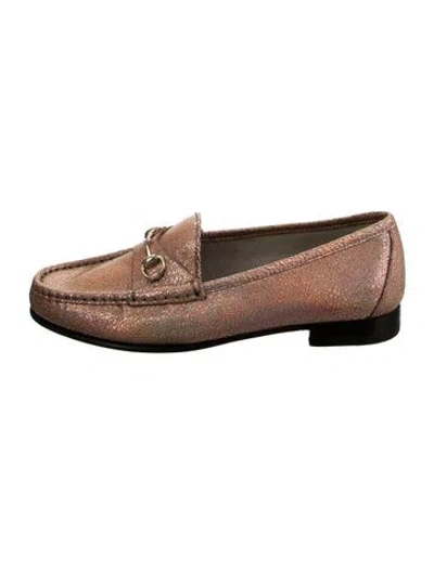 Pre-owned Gucci 1955 Horsebit Accent Leather Loafers