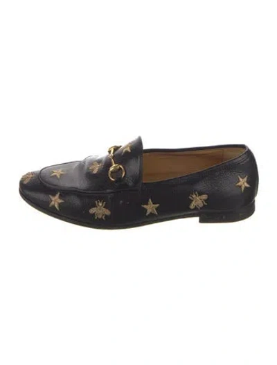 Pre-owned Gucci 1955 Horsebit Accent Leather Loafers In Black