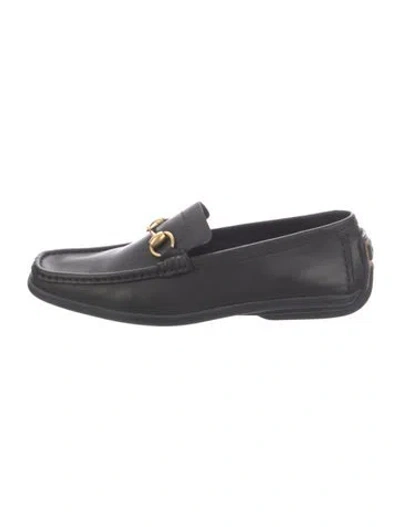 Pre-owned Gucci 1955 Horsebit Accent Leather Loafers In Blue