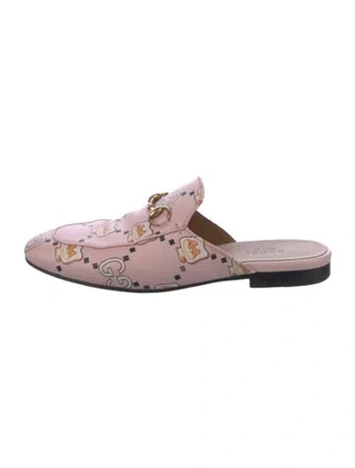 Pre-owned Gucci 1955 Horsebit Accent Leather Mules In Pink
