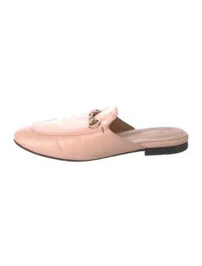 Pre-owned Gucci 1955 Horsebit Accent Leather Mules In Pink
