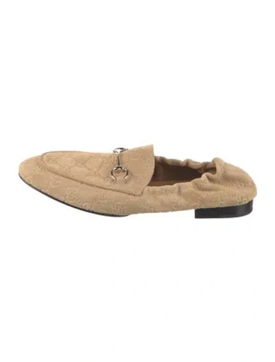Pre-owned Gucci 1955 Horsebit Accent Suede Loafers
