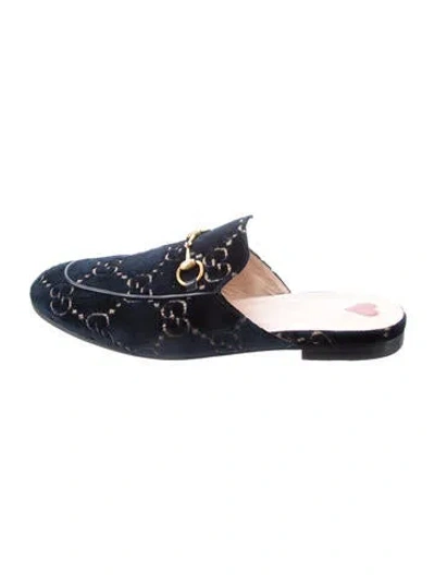 Pre-owned Gucci 1955 Horsebit Accent Velvet Mules In Multi