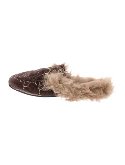 Pre-owned Gucci 1955 Horsebit Accent Velvet Mules In Multi