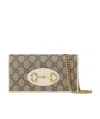 Gucci 1955 Horsebit Chain-strap Wallet In Nude
