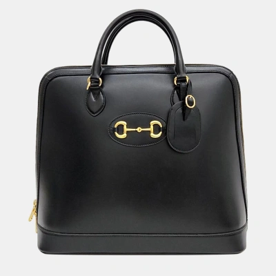 Pre-owned Gucci 1955 Horsebit Duffle Bag (621640) In Black