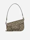 Gucci Mini Horsebit 1955 Canvas Shoulder Bag In Beige,ebony