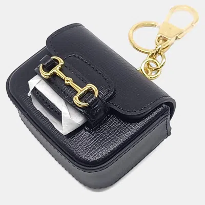 Pre-owned Gucci 1955 Horsebit Keyring And Bag Charm In Black