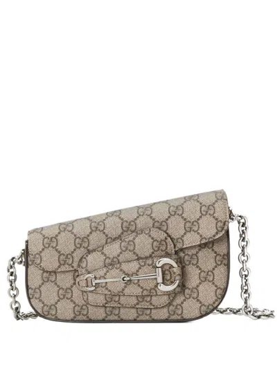 Gucci 1955 Horsebit Mini Handbag For Women In Beigeebony