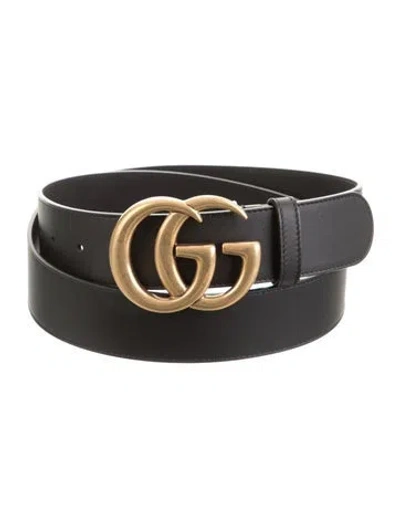 Pre-owned Gucci 1955 Horsebit Running Gg Logo Belt In Black