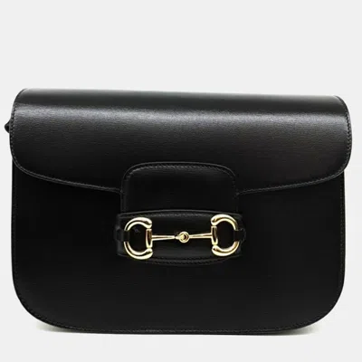 Pre-owned Gucci 1955 Horsebit Shoulder Bag (602204)) In Black