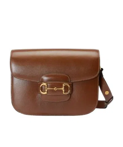 Gucci 1955 Horsebit Leather Bag In Brown Sugar