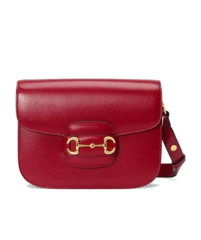 Gucci 1955 Horsebit Shoulder Bag In Red