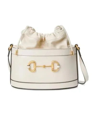 Gucci 1955 Horsebit Shoulder Bag In White