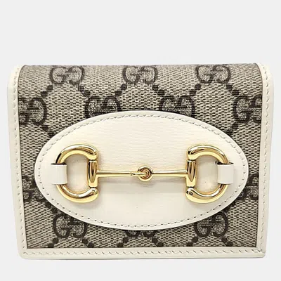 Pre-owned Gucci 1955 Horsebit Wallet (621887) In Sand