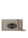 Gucci 1955 Horsebit Wallet With Chain In Nude