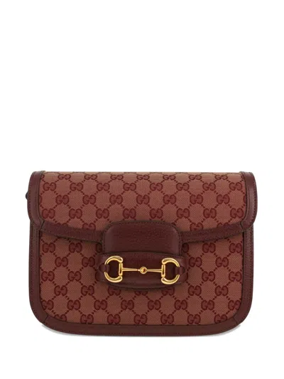 Pre-owned Gucci 1955 Monogram-canvas Shoulder Bag In Brown