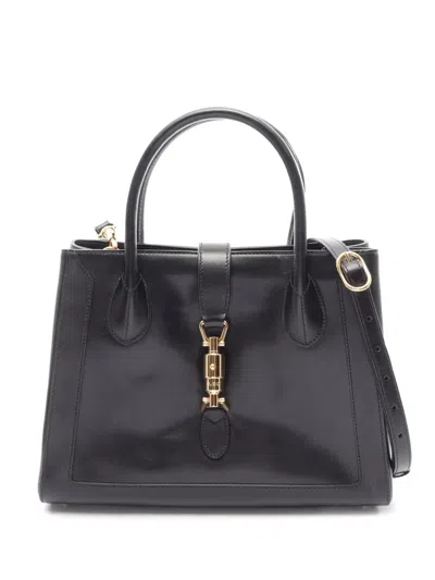 Pre-owned Gucci 1960-1970 Leather Jackie 1961 Satchel In Black