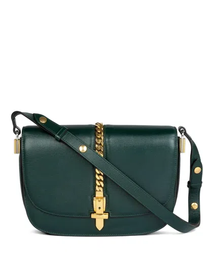 Pre-owned Gucci 1969 Sylvie Leather Bag In Green